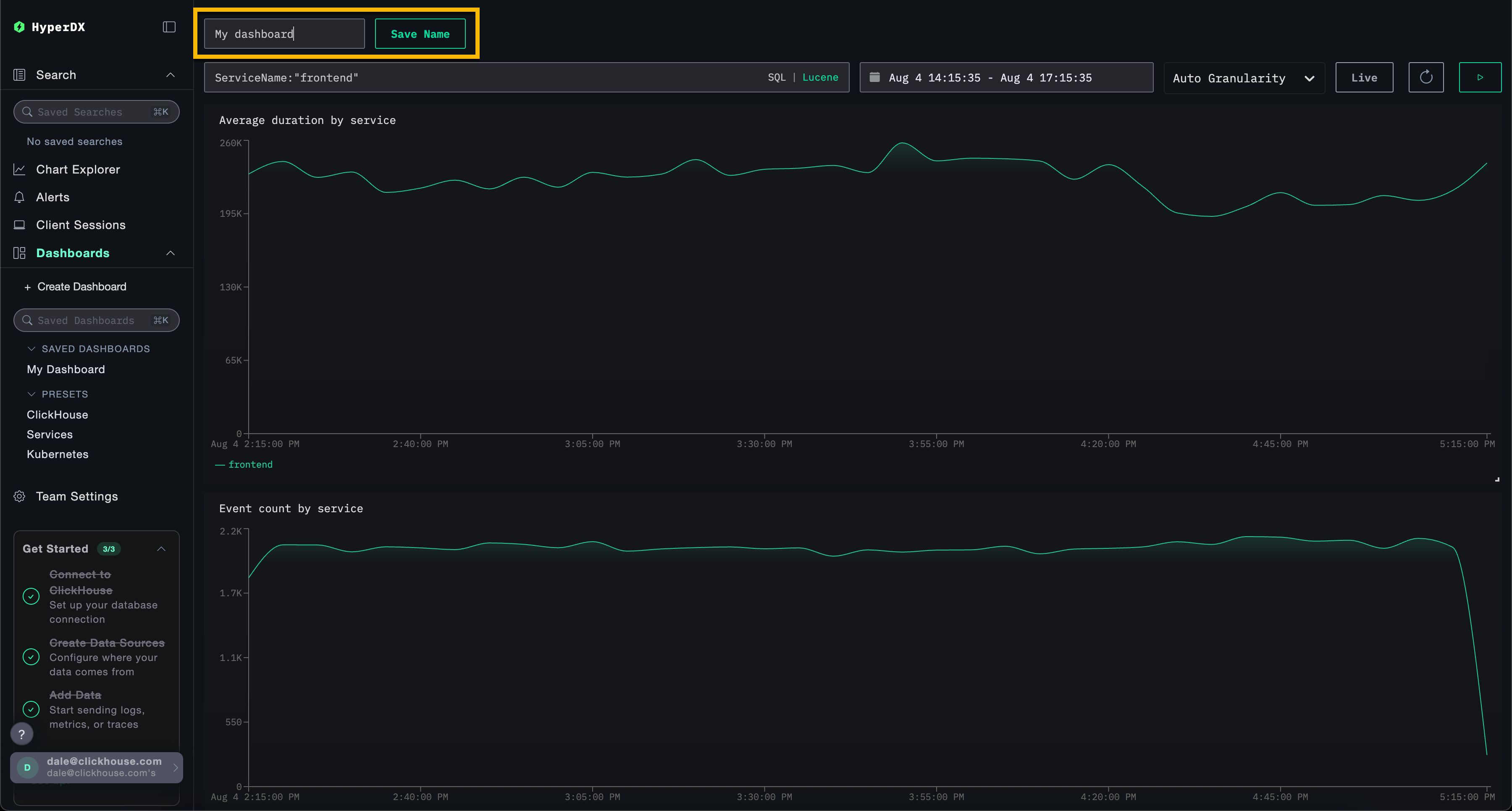 Сохранение панели мониторинга